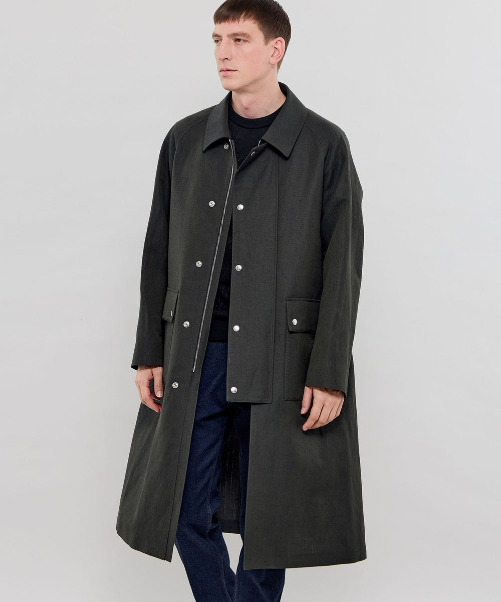 オーガンジードッキングウールコート DORMEUIL/ドーメル】ウールリネンハンティングコート(コート