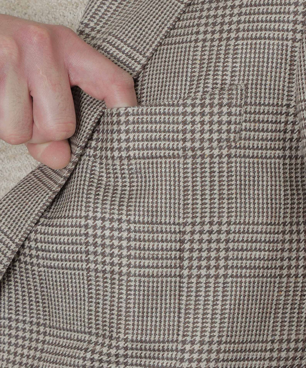 絹ツイードグレンチェックジャケット