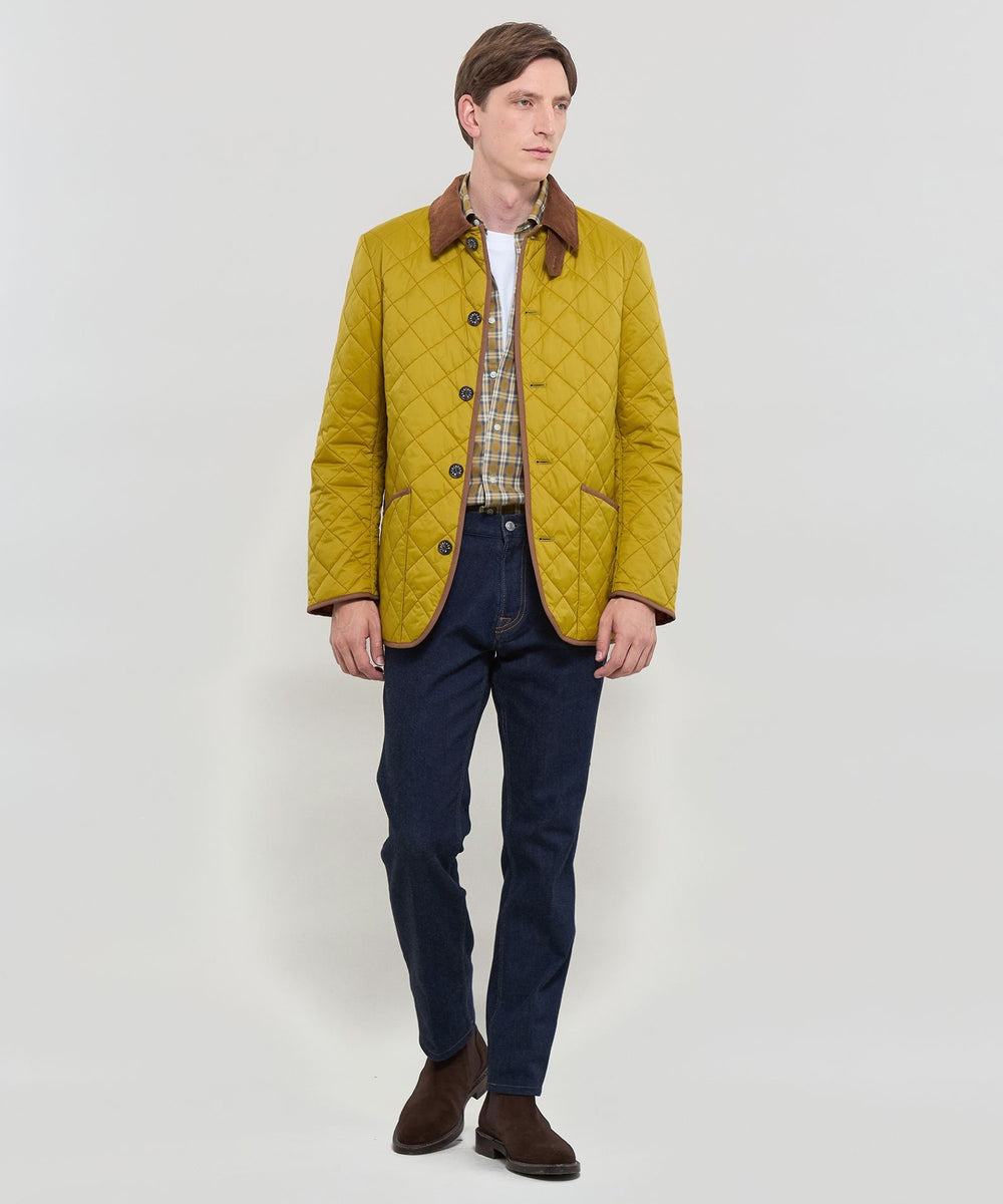 マッキントッシュ　ワークジャケット　キルティングライナー　ブルゾン　ベージュ WEB&一部店舗限定】ノーカラーキルティングジャケット(ブルゾン