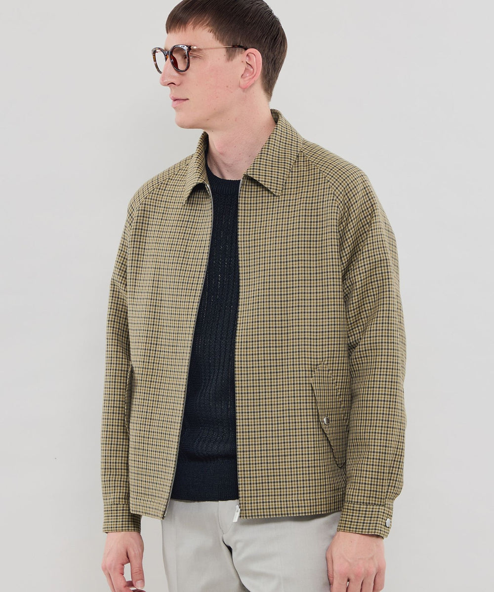DORMEUIL/ドーメル】ウールリネンハリントンジャケット(ブルゾン