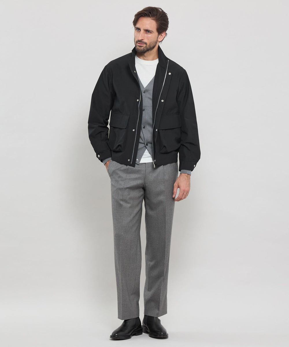 ウールタイプライタースタンドカラーショートブルゾン(ブルゾン