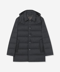 MACKINTOSH ダウンジャケット グレー 36 ELINGTON】ウールサキソニーフーデッドダウンアウター(ブルゾン