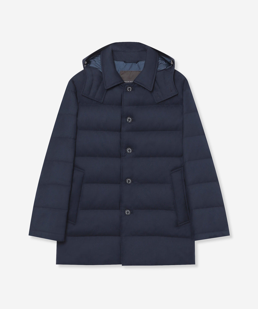 ELINGTON】ウールサキソニーフーデッドダウンアウター(ブルゾン