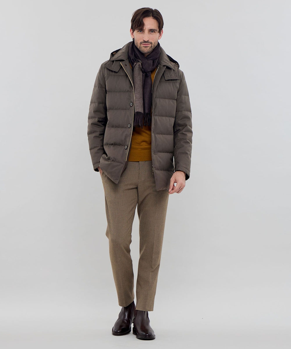 ELINGTON】ウールサキソニーフーデッドダウンアウター(ブルゾン