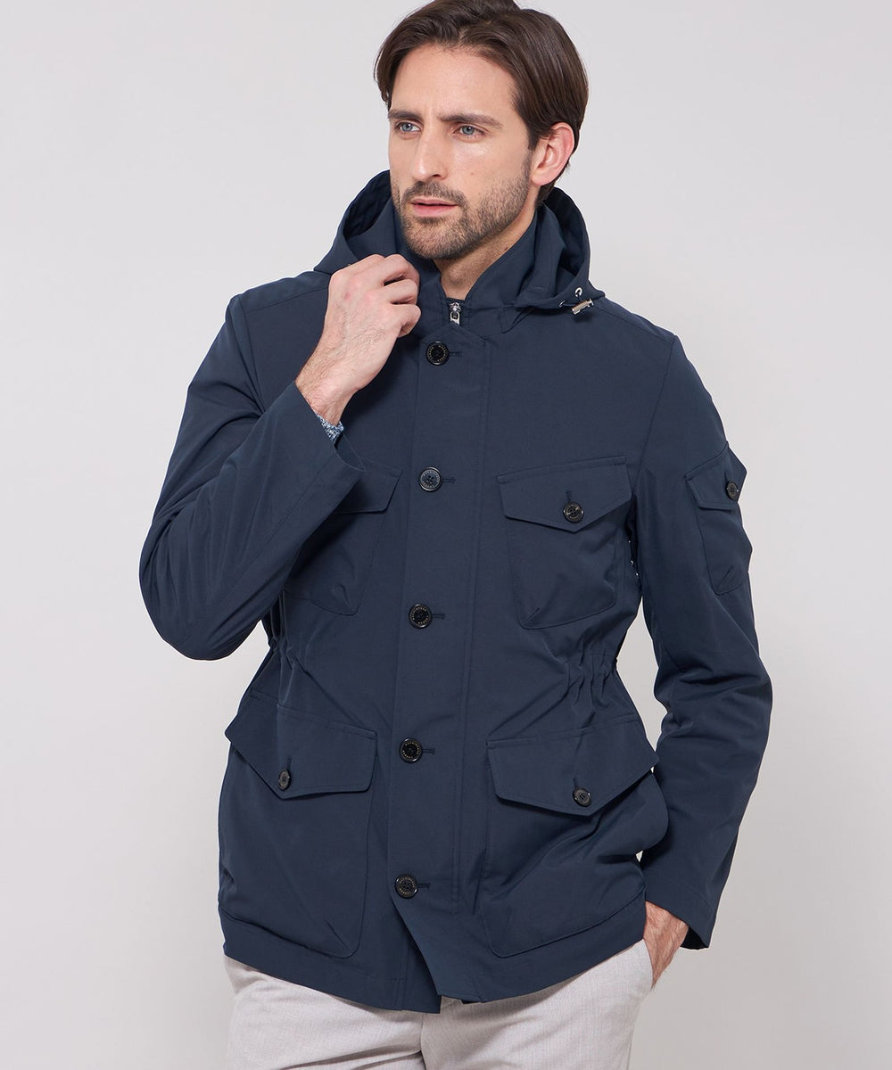 WEB・一部店舗限定】【BERWICK】ナイロンツイルフーデットブルゾン