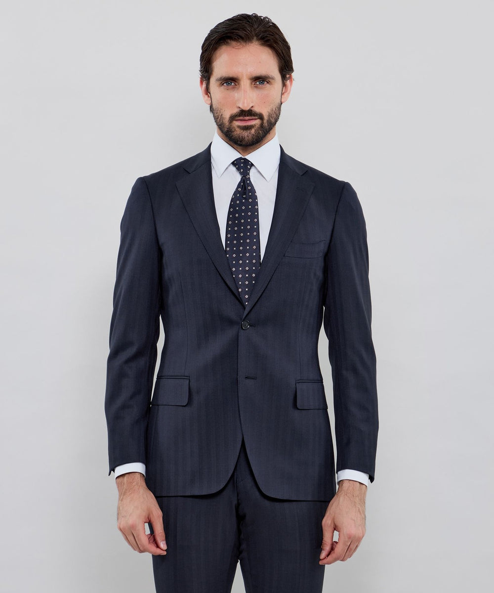 未使用 マッキントッシュ ロンドン 春夏スーツ/ネイビー38 NEW BRIDGE】Super150's シャドーストライプスーツ(スーツ