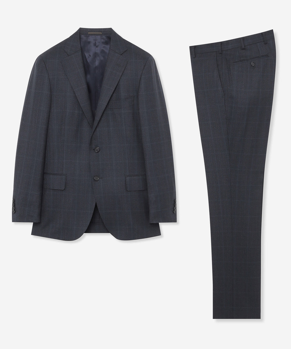 NEW BRIDGE】Super150's コンビネーションチェックネイビースーツ