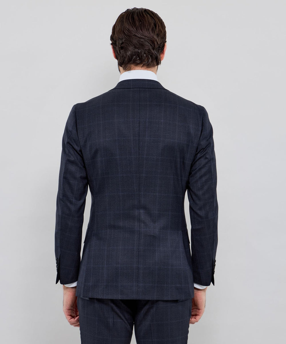 NEW BRIDGE】Super150's コンビネーションチェックネイビースーツ