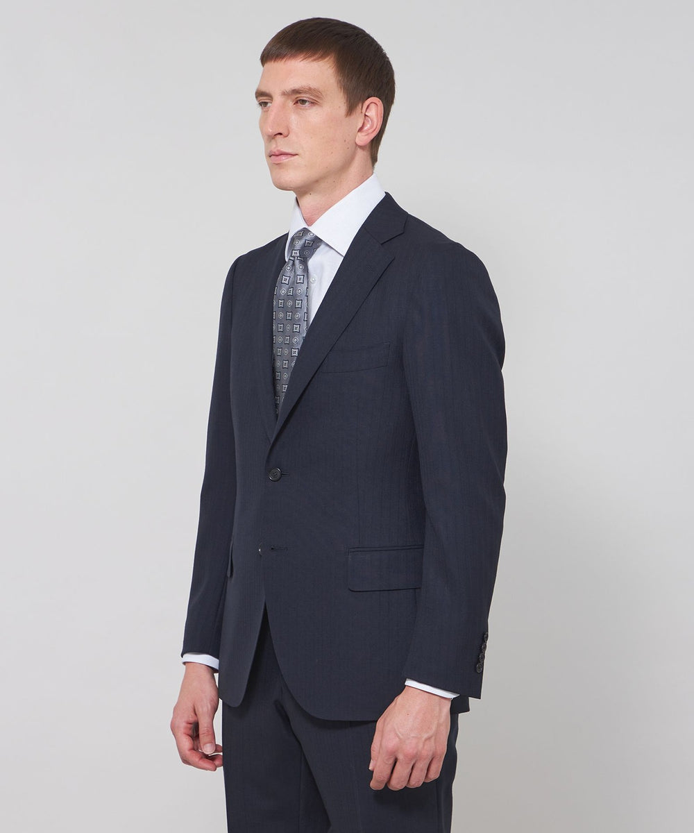 MACKINTOSH LONDON ブラック ストライプ ビジネススーツ NEW BRIDGE】【DORMEUIL/ドーメル】シャドーストライプスーツ(スーツ