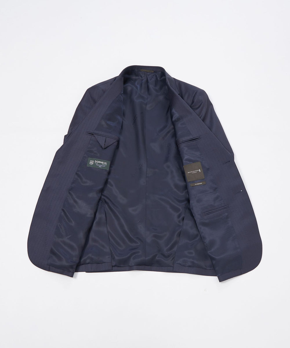 【DORMEUIL】ドーメル 高級 ネイビーストライプスーツ B6 L相当 OX BRIDGE】【DORMEUIL/ドーメル】シャドーストライプスーツ(スーツ