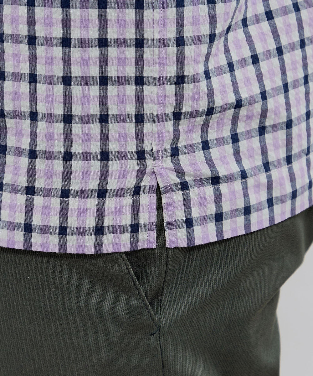 【完売品】forte_forte 上下スーツ　ギンガムチェック　紫 ソメロス社 ギンガムチェック フリル付き ブラウス 通販 - ディノス