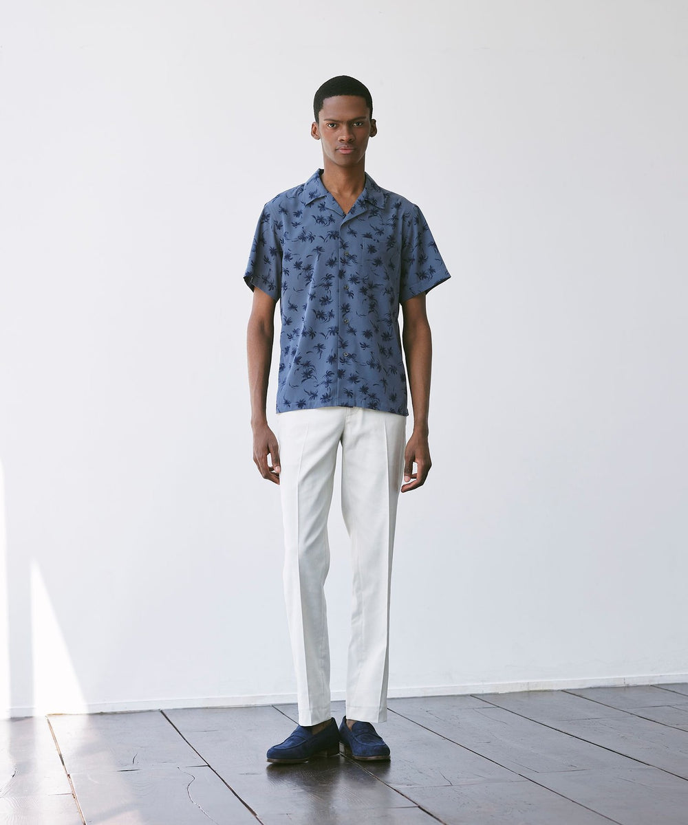 LEON掲載】プラムツリープリント半袖オープンカラーシャツ(トップス