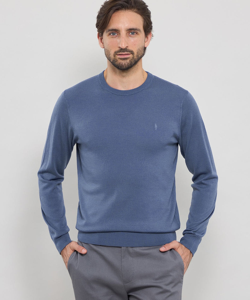 14ゲージウォッシャブルウールクルーネックニット(トップス