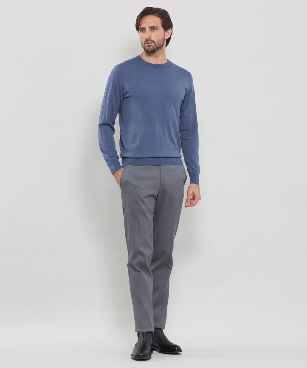 14ゲージウォッシャブルウールクルーネックニット(トップス