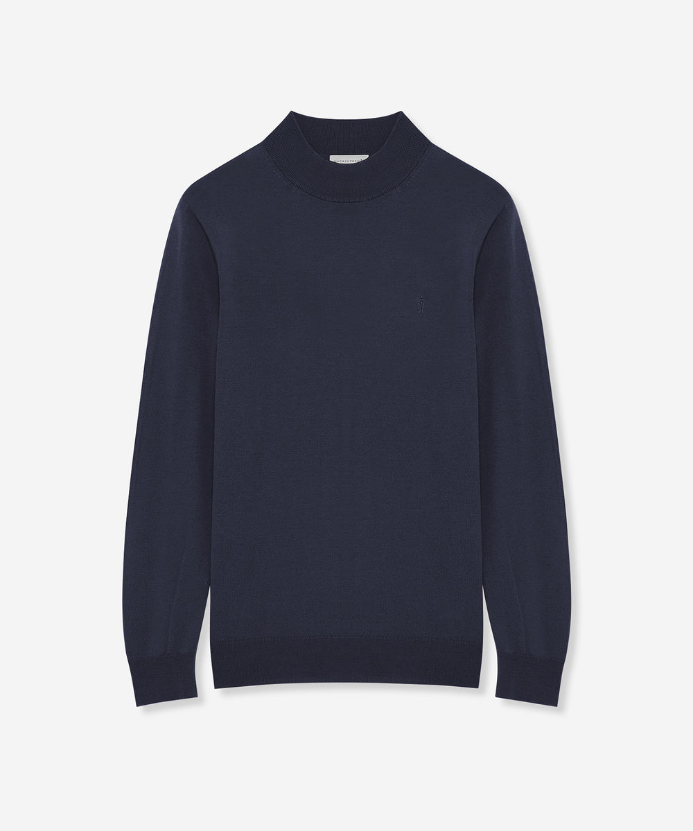 14ゲージウォッシャブルウールモックネックニット(トップス