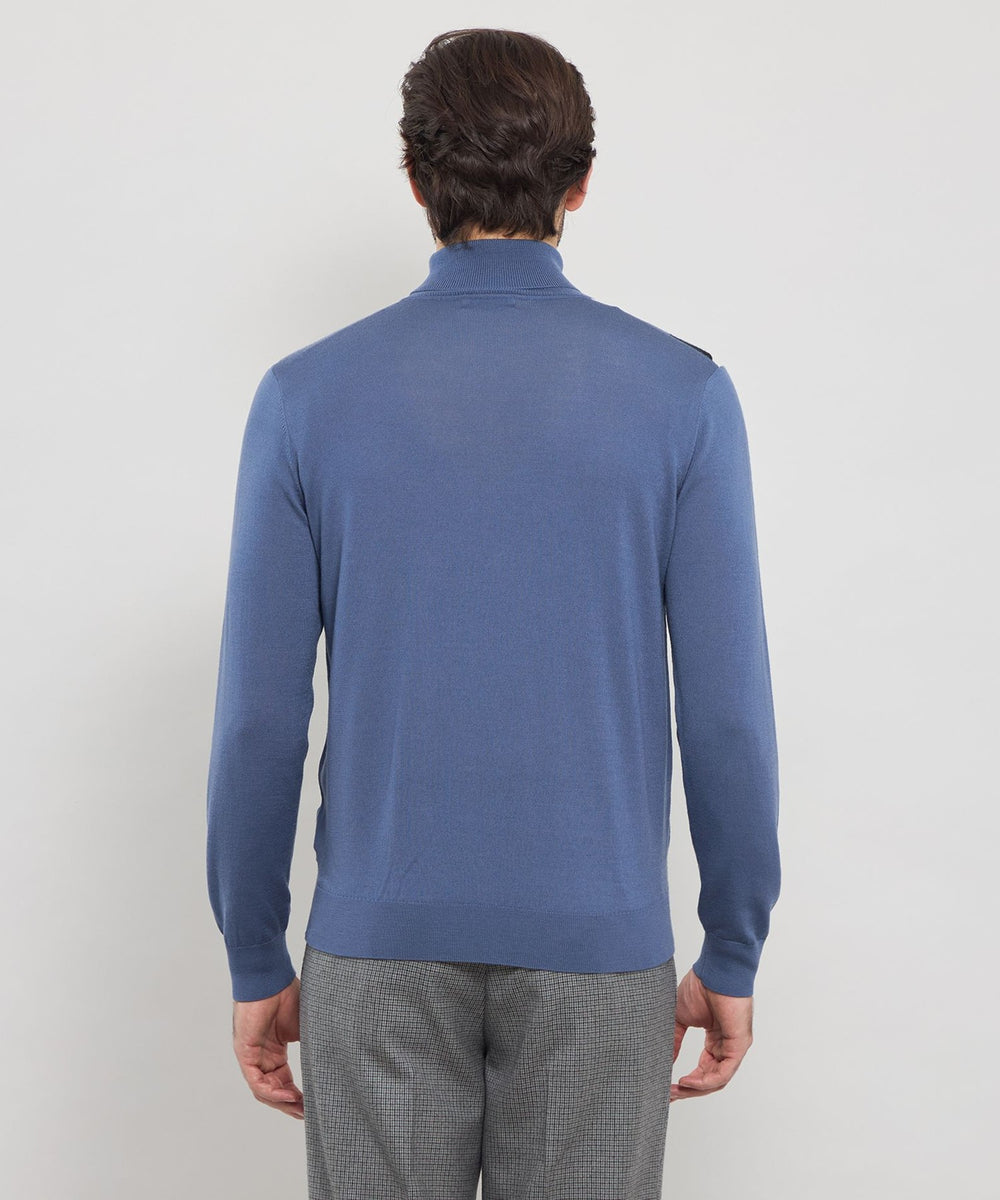 14ゲージインターシャアーガイルタートルネックニット(トップス