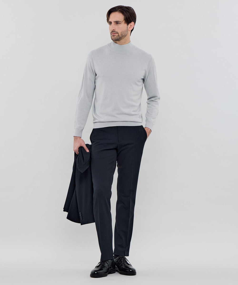 ウールプラックスホールガーメントモックネックニット(トップス