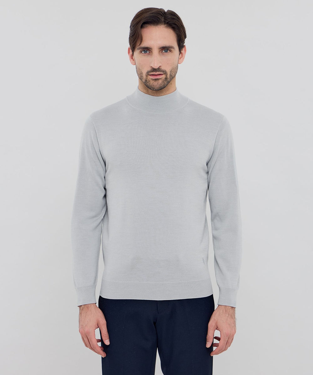 ウールプラックスホールガーメントモックネックニット(トップス