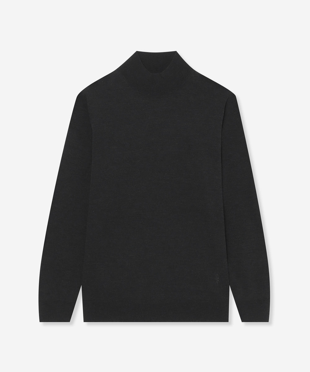 ウールプラックスホールガーメントモックネックニット(トップス