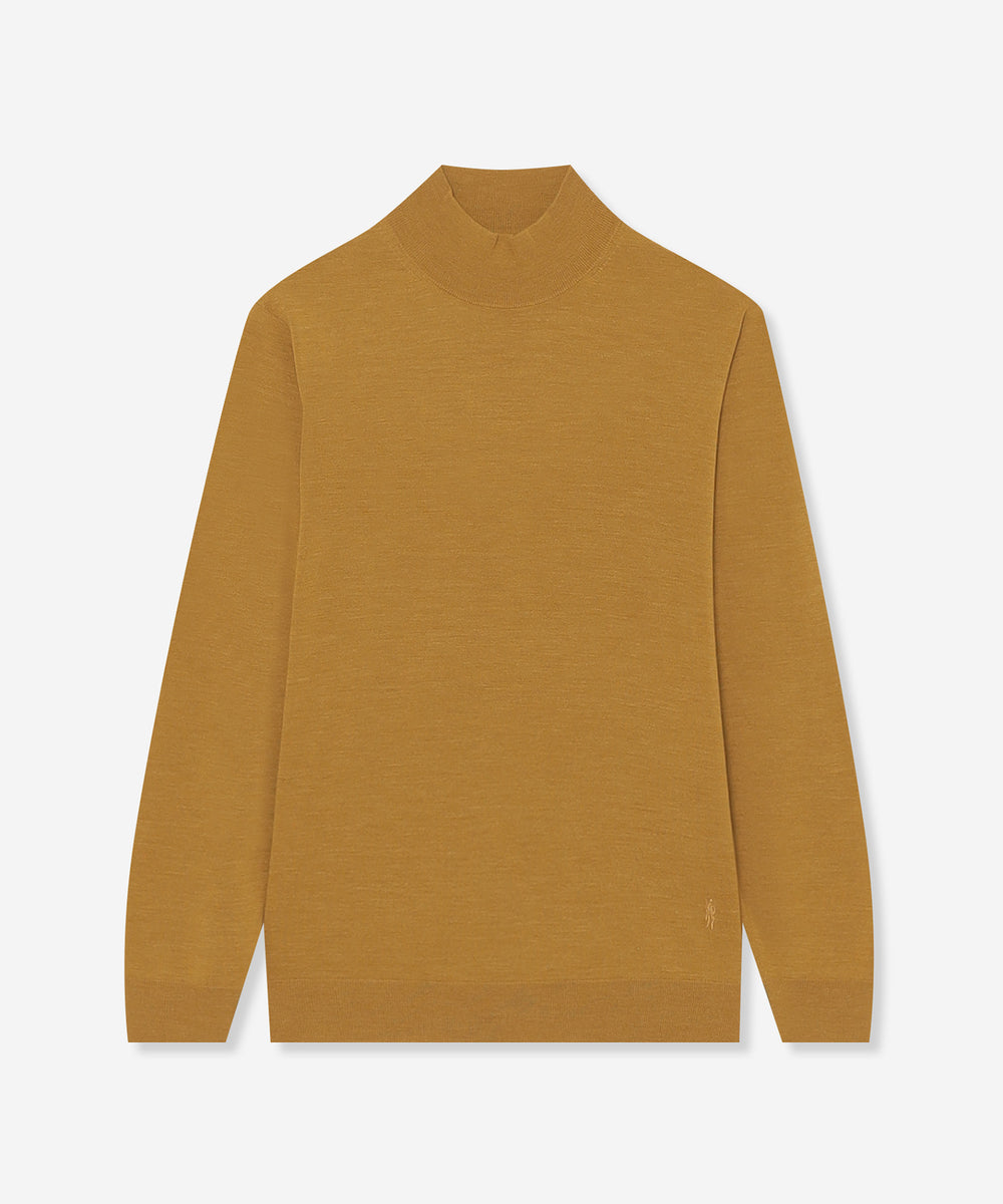 ウールプラックスホールガーメントモックネックニット(トップス