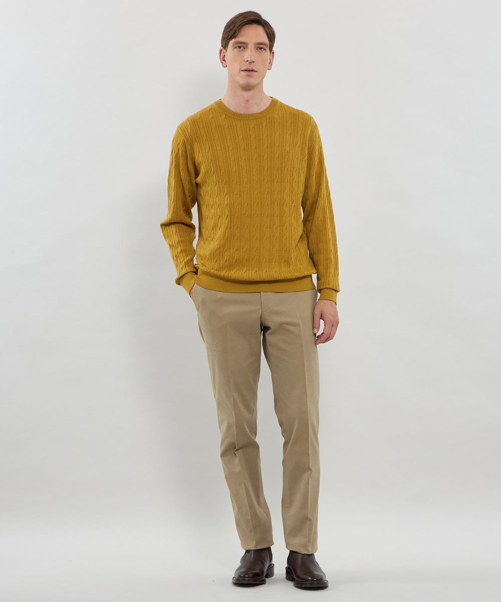 WEB・一部店舗限定】ハイゲージケーブルクルーネックニット(トップス