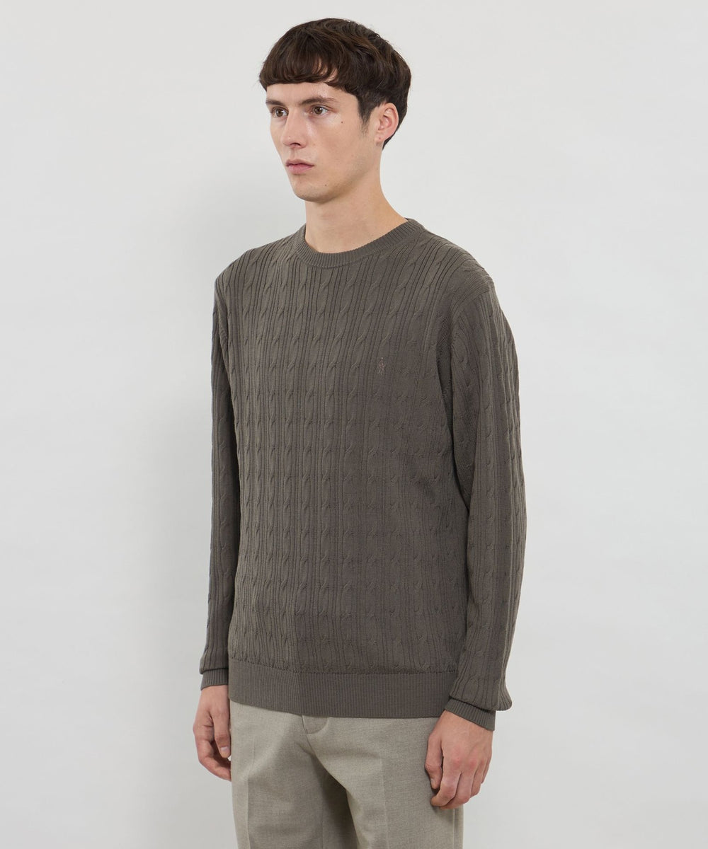 WEB・一部店舗限定】ハイゲージケーブルクルーネックニット(トップス