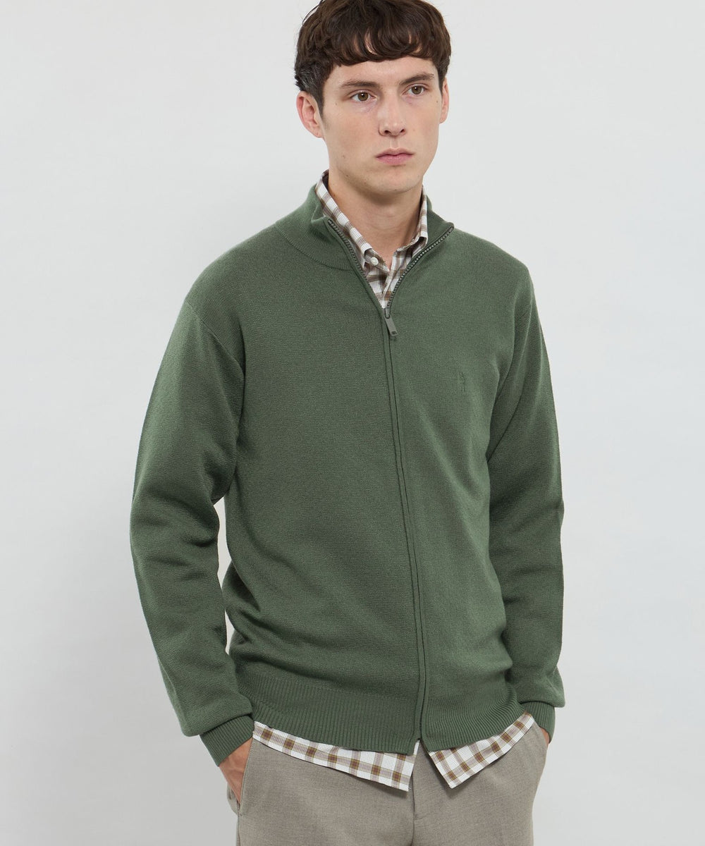 ハイゲージケーブルフルジップアップニット(トップス)｜MACKINTOSH