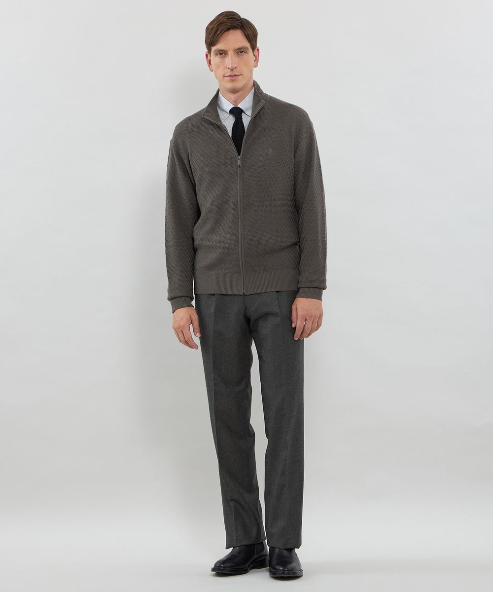 WEB・一部店舗限定】ハイゲージケーブルフルジップアップニット