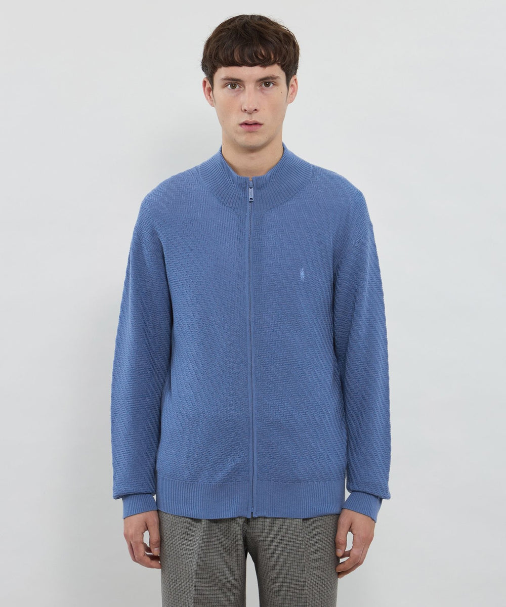 WEB・一部店舗限定】ハイゲージケーブルフルジップアップニット