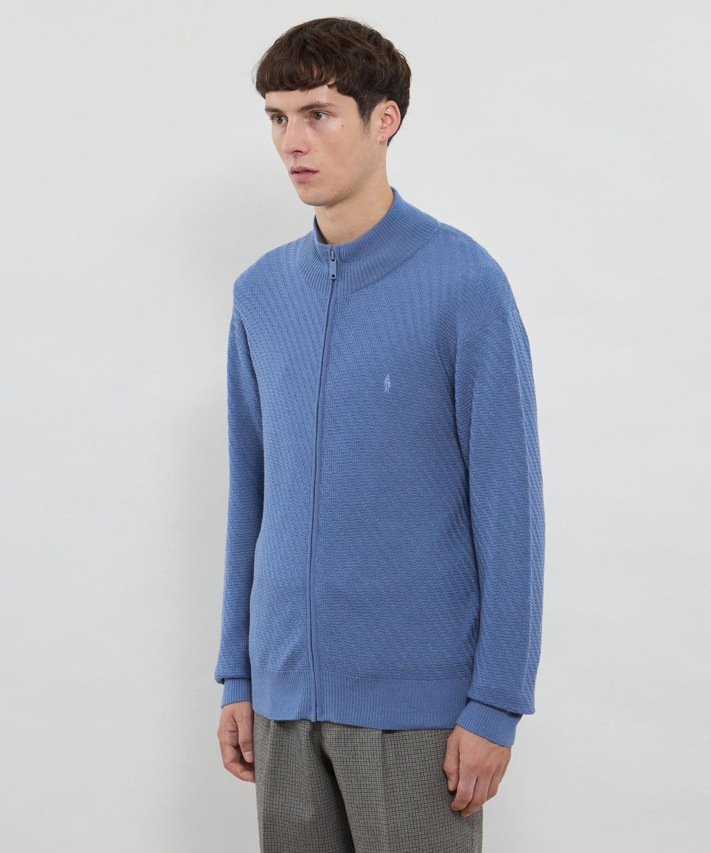 WEB・一部店舗限定】ハイゲージケーブルフルジップアップニット