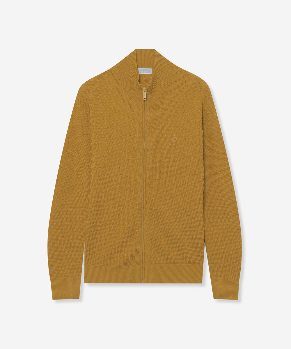 WEB・一部店舗限定】ハイゲージケーブルフルジップアップニット