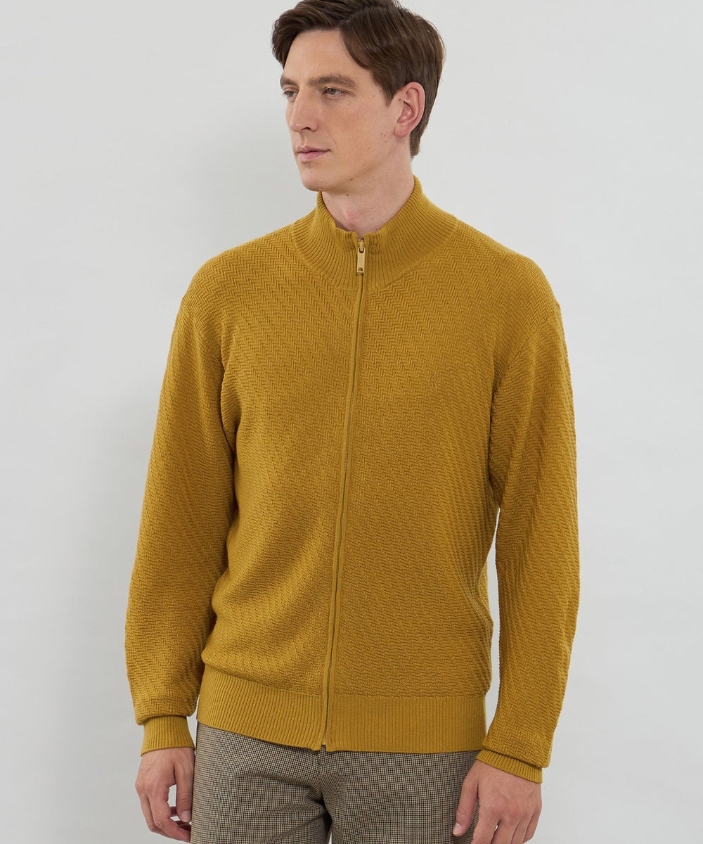 WEB・一部店舗限定】ハイゲージケーブルフルジップアップニット