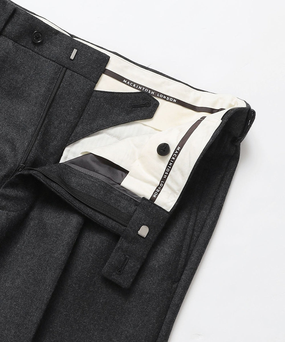 Adjustable Fit】メランジフランネル 1プリーツスラックス(パンツ