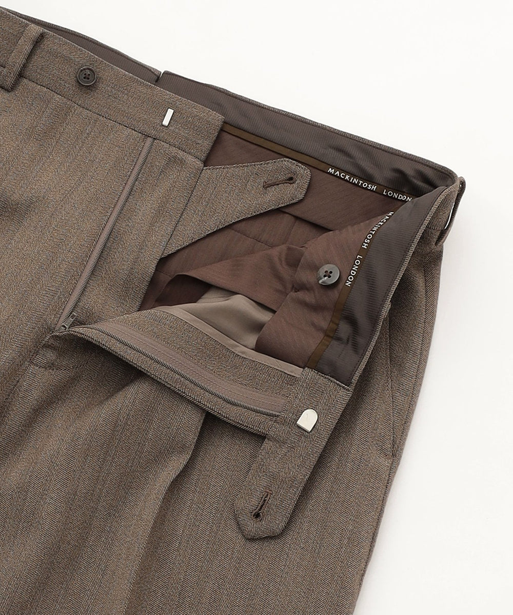 【BEIGE】ANGELICO ヘリンボーン 1プリーツ パンツ R-MODEL 1100025S1212_l1_a003.jpg