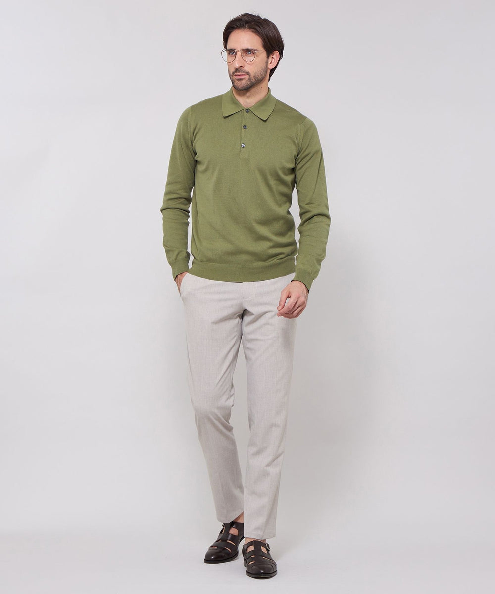 JOHN SMEDLEY】シーアイランドコットン24ゲージニットポロ(トップス