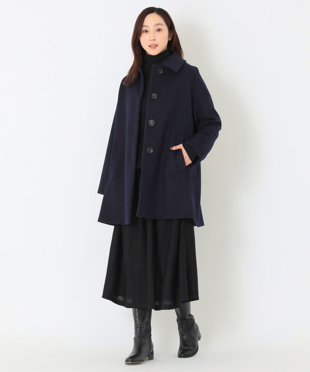 美品 アナイ スタンドカラー ショート ウール コート ネイビー 36 ウールビーバー ショートコート(コート)｜SANYOCOAT(サンヨーコート)の