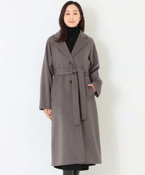 ウールビーバー ベルテッドロングコート(コート)｜SANYOCOAT(サンヨー