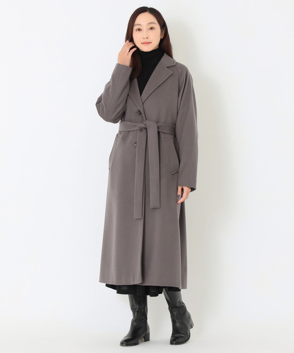 ウールビーバー ベルテッドロングコート(コート)｜SANYOCOAT