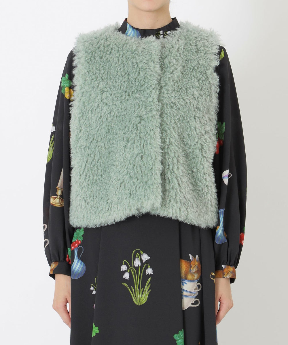 定価53900円【新品】レディース42ランバンスポールエコファーベスト黒 新品】レディース42ランバンスポールエコファーベスト黒