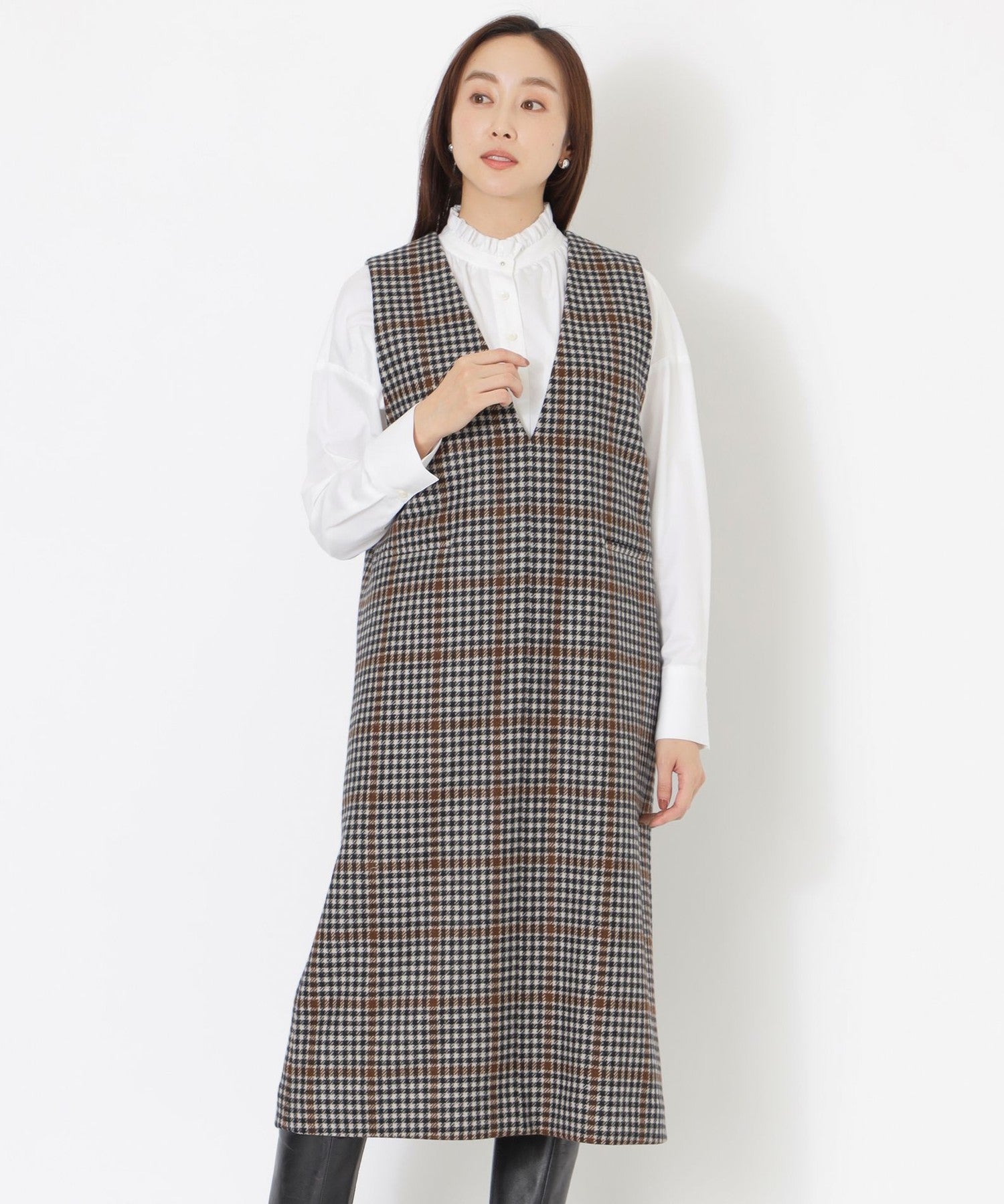 2121-P6J0540555__,55,モデル身長163cm 着用サイズ：38