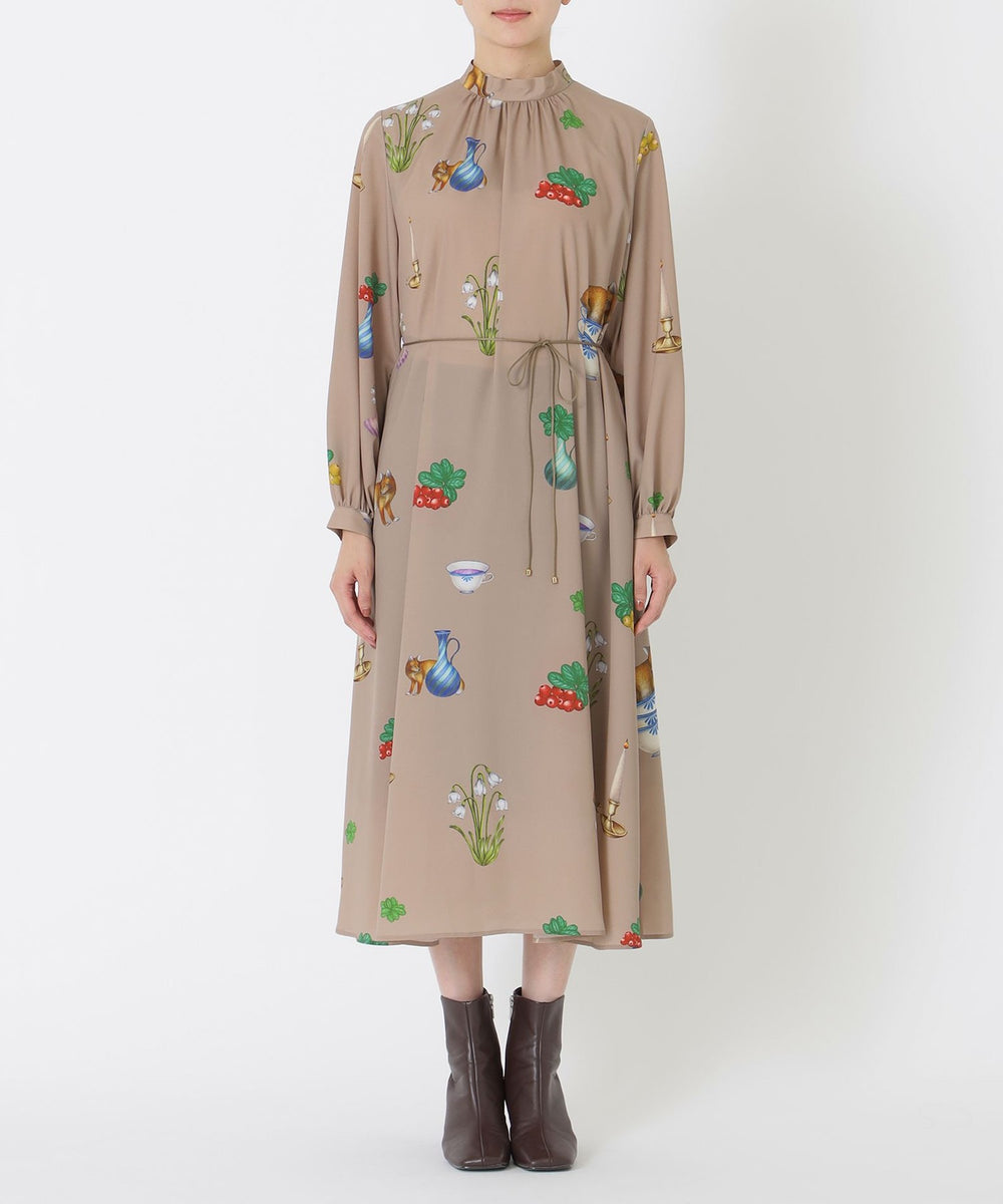 AIKO FUKUDAコラボ】FIKAプリントワンピース(ワンピース)｜S