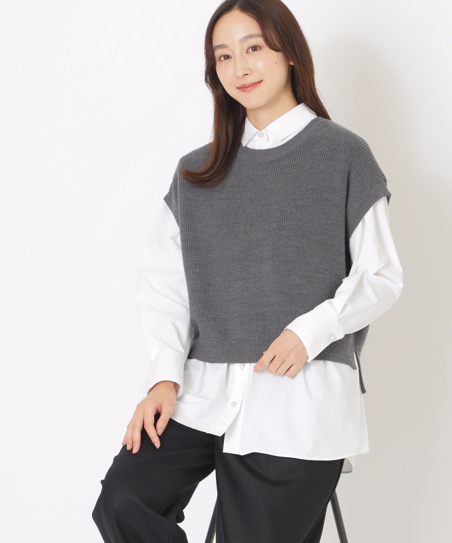 2121-P6N1864407__,07,モデル身長163cm 着用サイズ：38