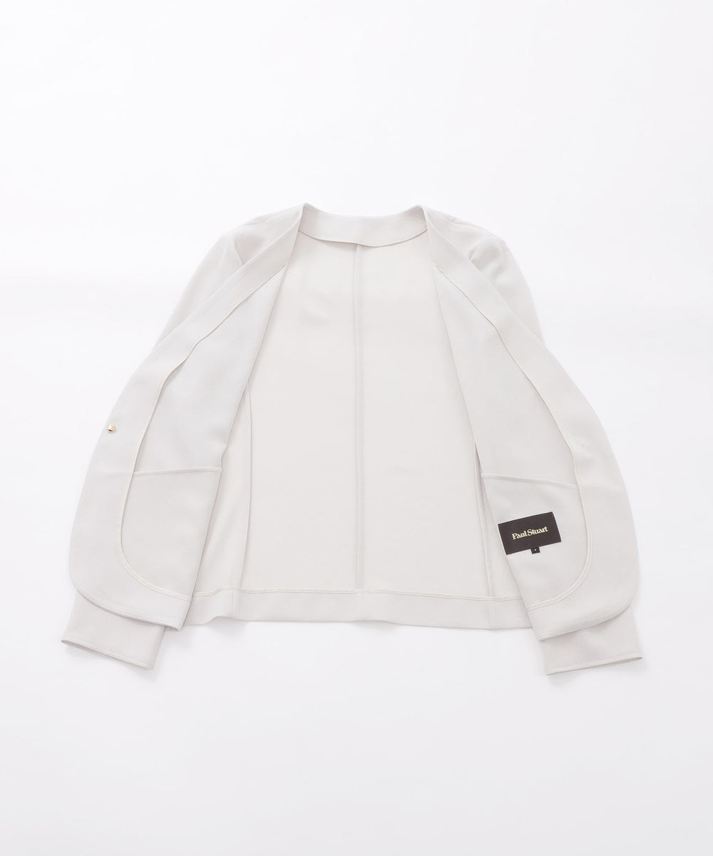 ※kassi※【未使用タグ付き】BEIGE, PAUL ショートジャケット ウォッシャブル】ライトジョーゼット ジャケット(ジャケット)｜Paul