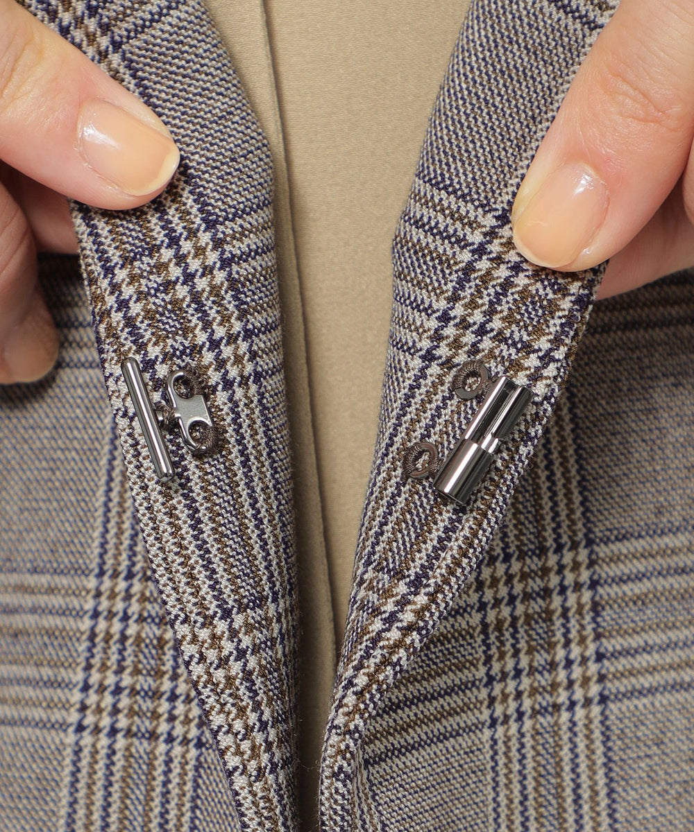 SATUR ブラウン チェック柄 ジャケット ウォッシャブル】裏起毛チェック ジャケット(ジャケット)｜Paul Stuart