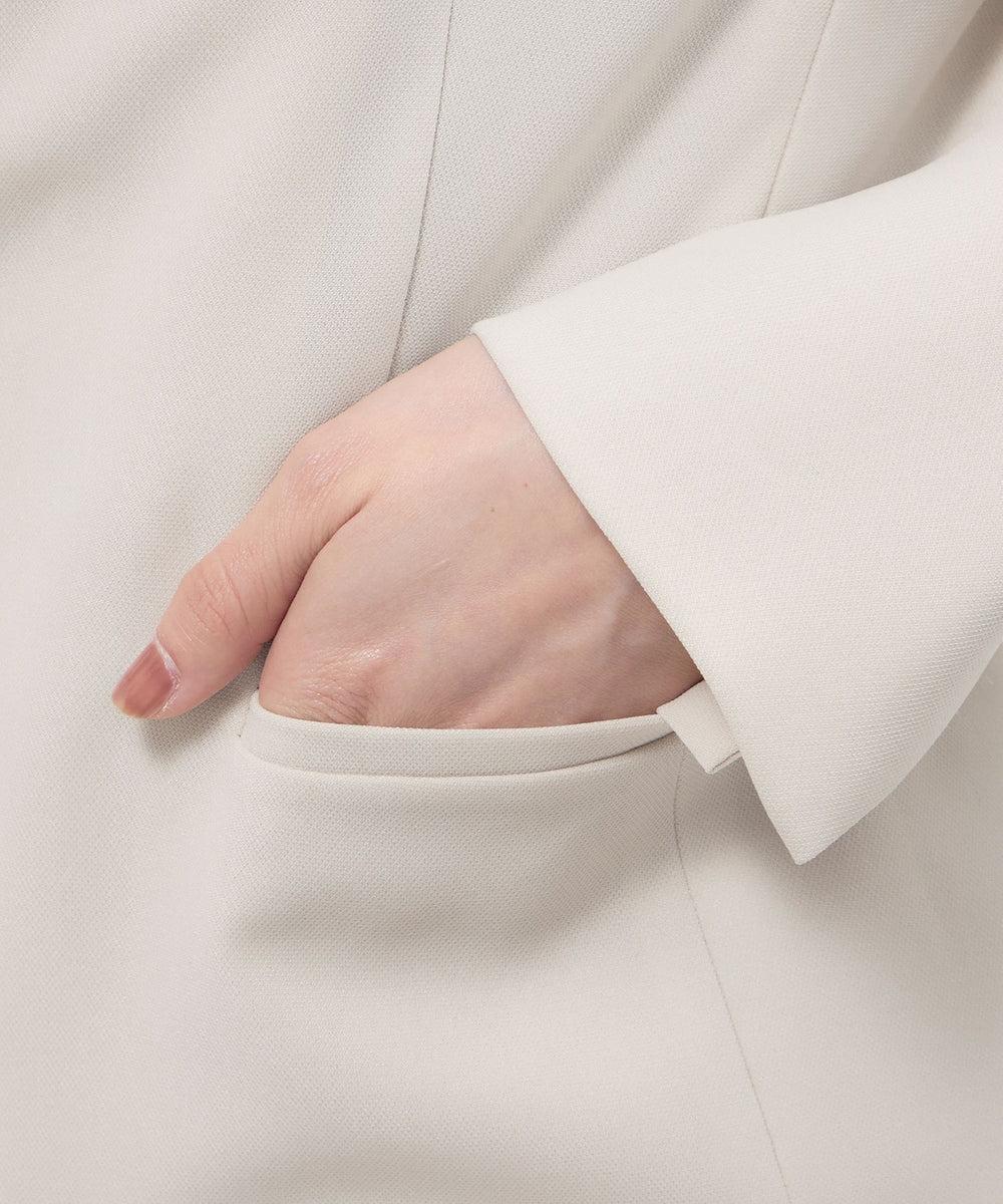 【美品】COEL バスケットリボンジャケット　ベージュ ウォッシャブル/接触冷感/UV対策/吸水速乾】2wayストレッチ