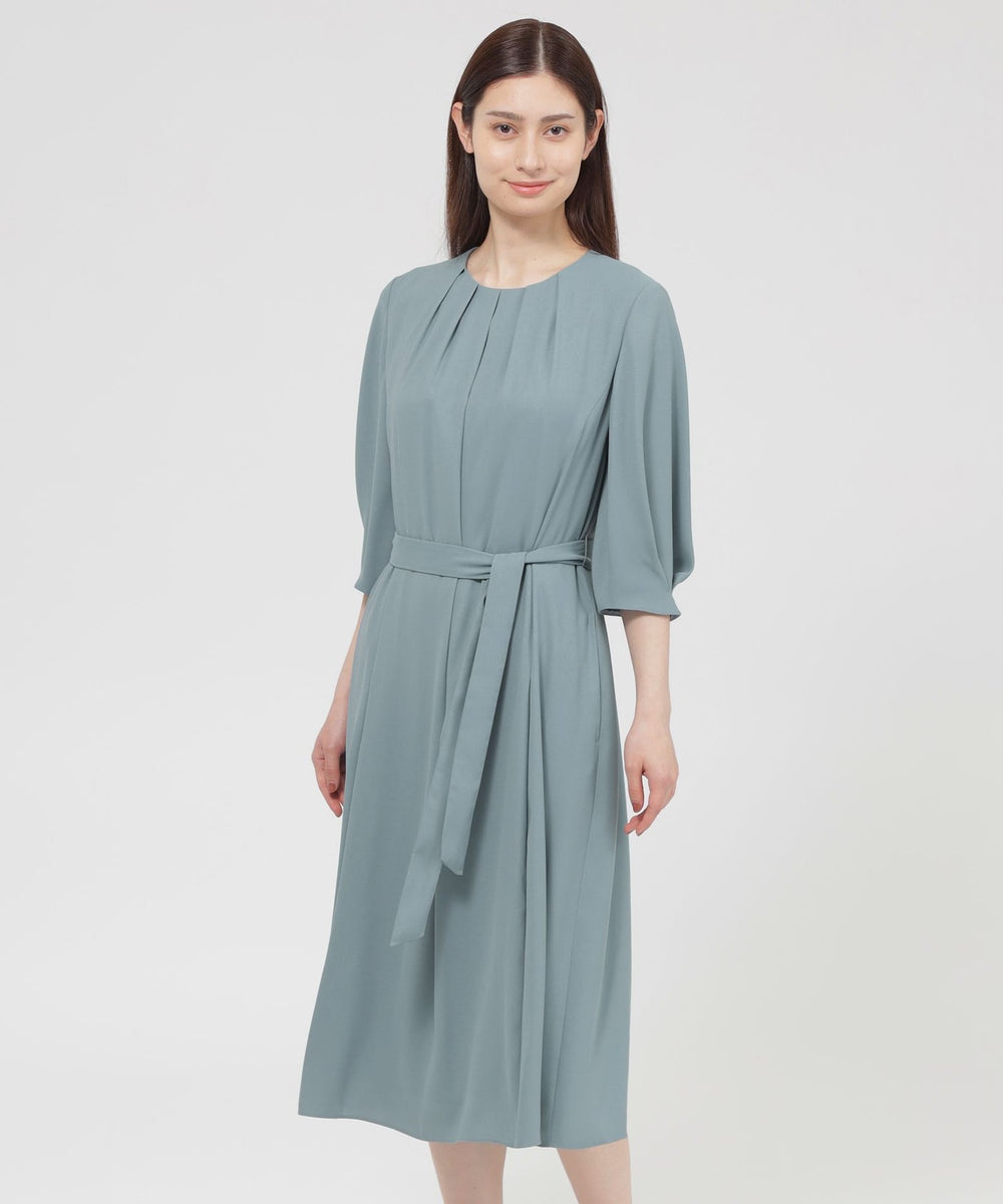 ウォッシャブル】バックサテンジョーゼット ワンピース(ワンピース