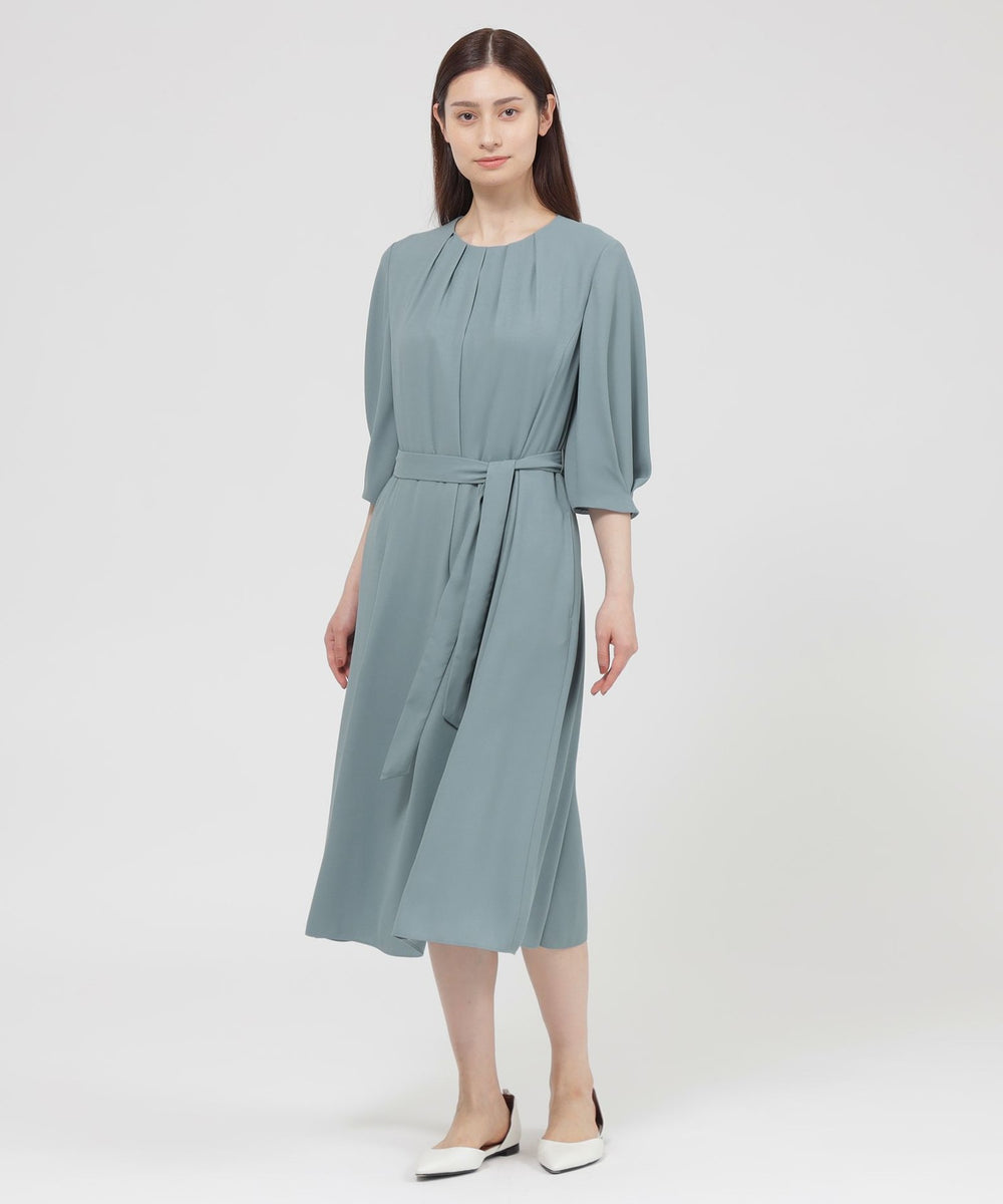 ウォッシャブル】バックサテンジョーゼット ワンピース(ワンピース