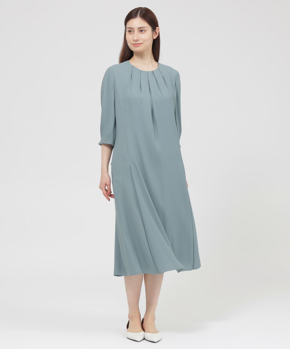 ウォッシャブル】バックサテンジョーゼット ワンピース(ワンピース