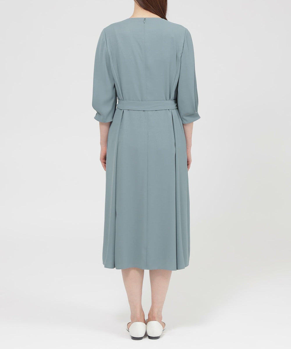 ウォッシャブル】バックサテンジョーゼット ワンピース(ワンピース