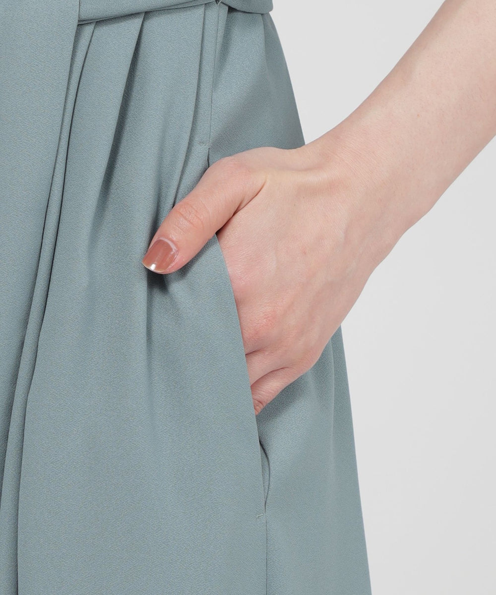 ウォッシャブル】バックサテンジョーゼット ワンピース(ワンピース